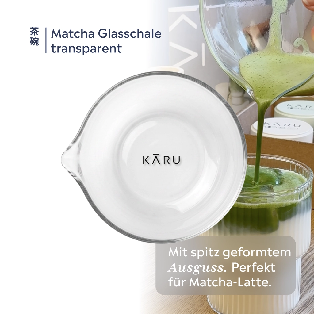Matcha Glasschale mit Ausguss